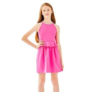 Lilly Pulitzer Girls Pink Caesara Dress, Size Medium (6-7)